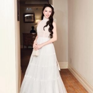 A full-length maxi dress